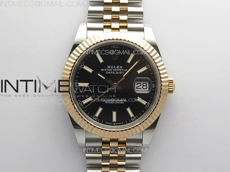 DateJust 41 126331 904L SS RG GMF 1:1 Best Edition Black Dial On Jubilee Bracelet VR3235