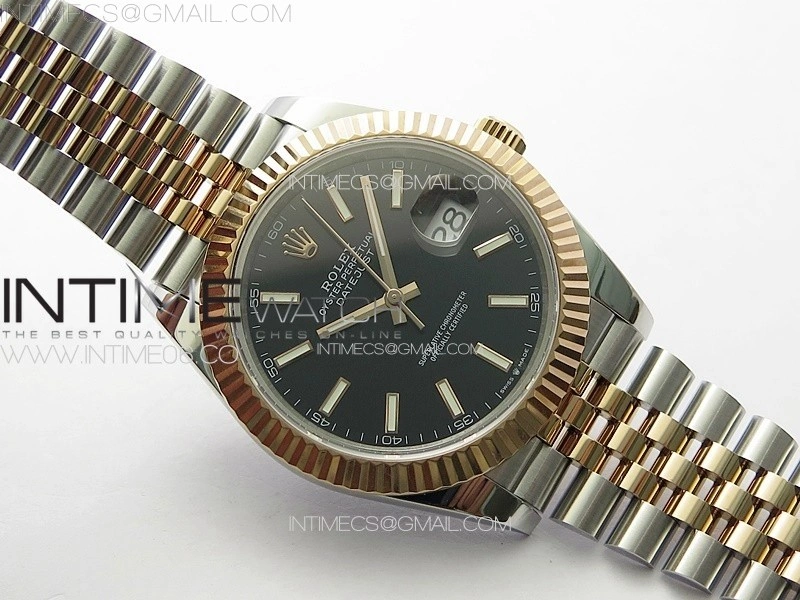 DateJust 41 126331 904L SS RG GMF 1:1 Best Edition Black Dial On Jubilee Bracelet VR3235