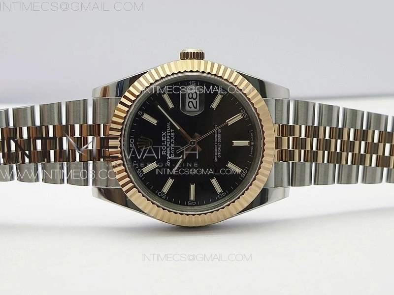DateJust 41 126331 904L SS RG GMF 1:1 Best Edition Black Dial On Jubilee Bracelet VR3235