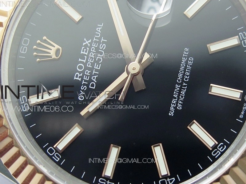 DateJust 41 126331 904L SS RG GMF 1:1 Best Edition Black Dial On Jubilee Bracelet VR3235