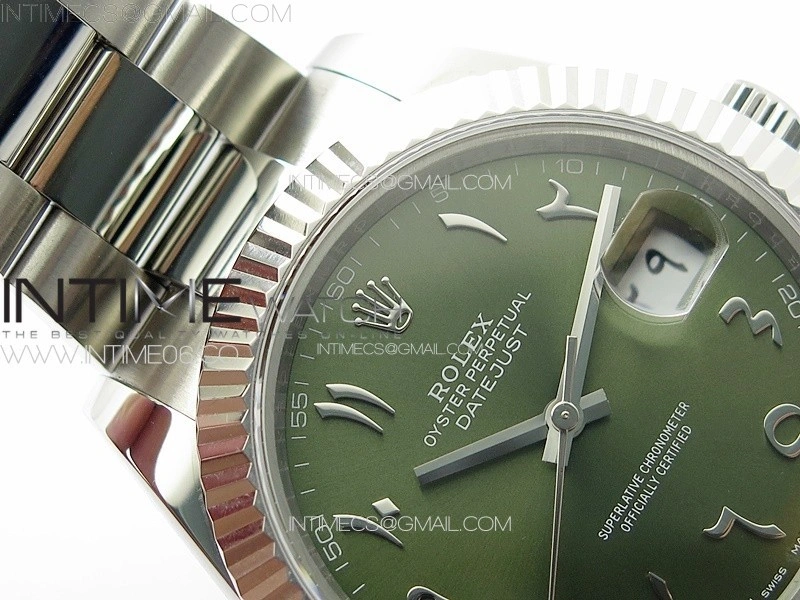 DateJust 41 126334 SS GMF 1:1 Best Edition Green Dial Arabic Markers on Oyster Bracelet