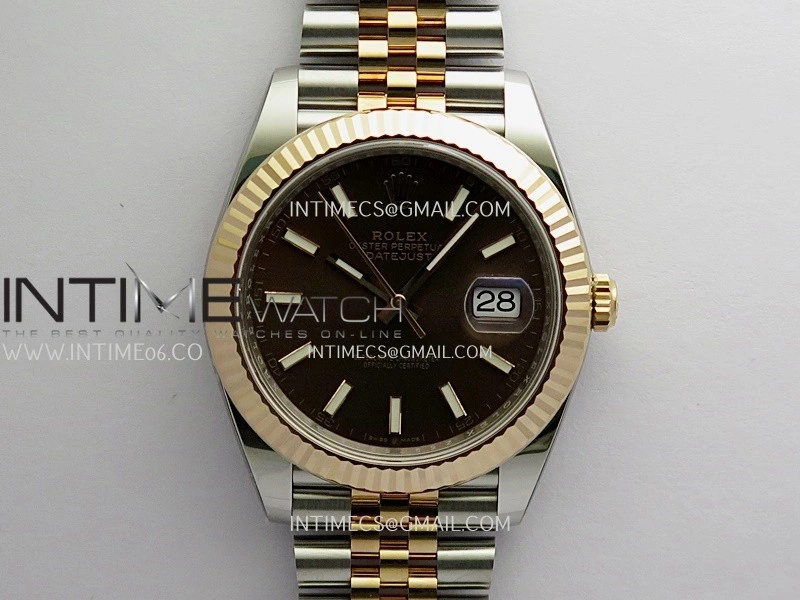 DateJust 41mm 126331 904 SS RG VF 1:1 Brown Dial Stick Marker On Jubilee Bracelet DD3235