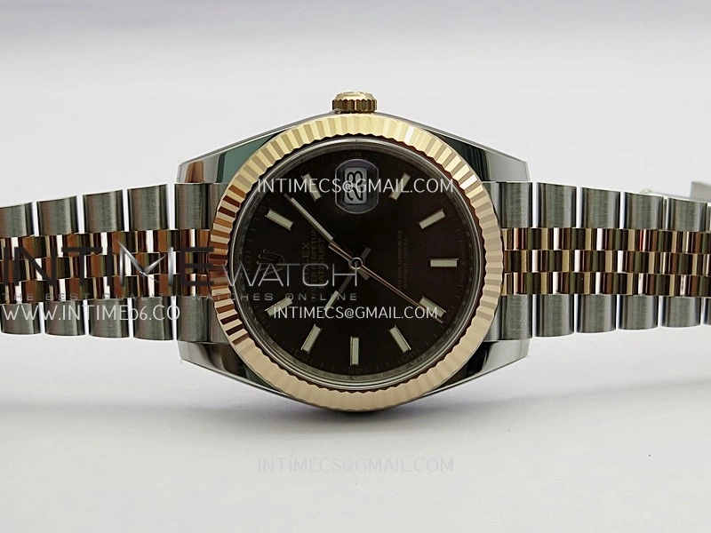 DateJust 41mm 126331 904 SS RG VF 1:1 Brown Dial Stick Marker On Jubilee Bracelet DD3235