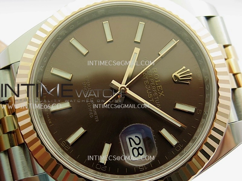 DateJust 41mm 126331 904 SS RG VF 1:1 Brown Dial Stick Marker On Jubilee Bracelet DD3235