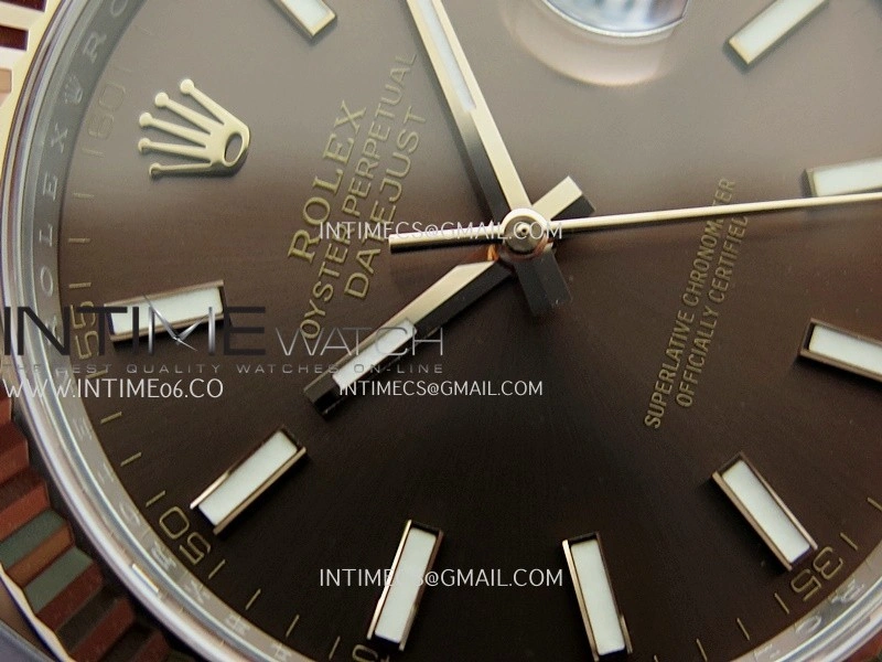 DateJust 41mm 126331 904 SS RG VF 1:1 Brown Dial Stick Marker On Jubilee Bracelet DD3235