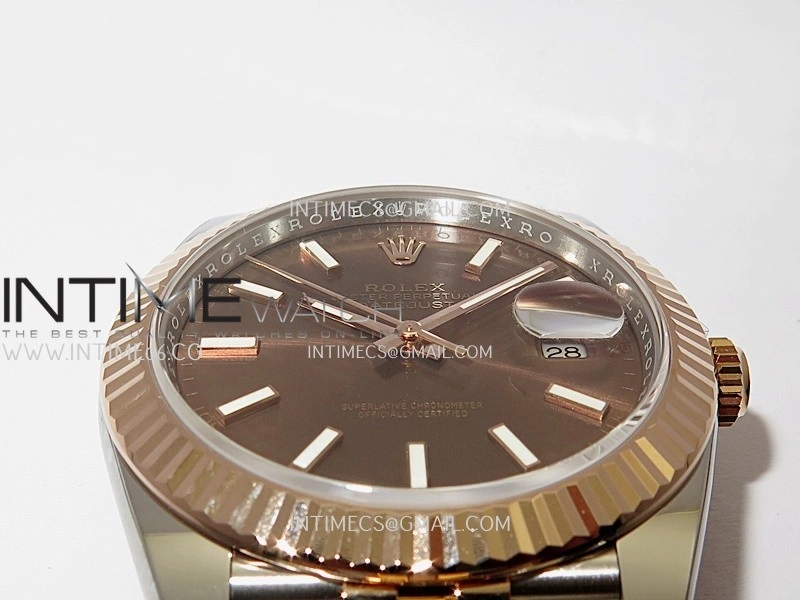 DateJust 41mm 126331 904 SS RG VF 1:1 Brown Dial Stick Marker On Jubilee Bracelet DD3235