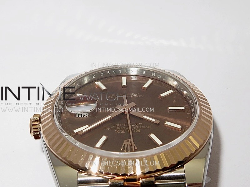 DateJust 41mm 126331 904 SS RG VF 1:1 Brown Dial Stick Marker On Jubilee Bracelet DD3235