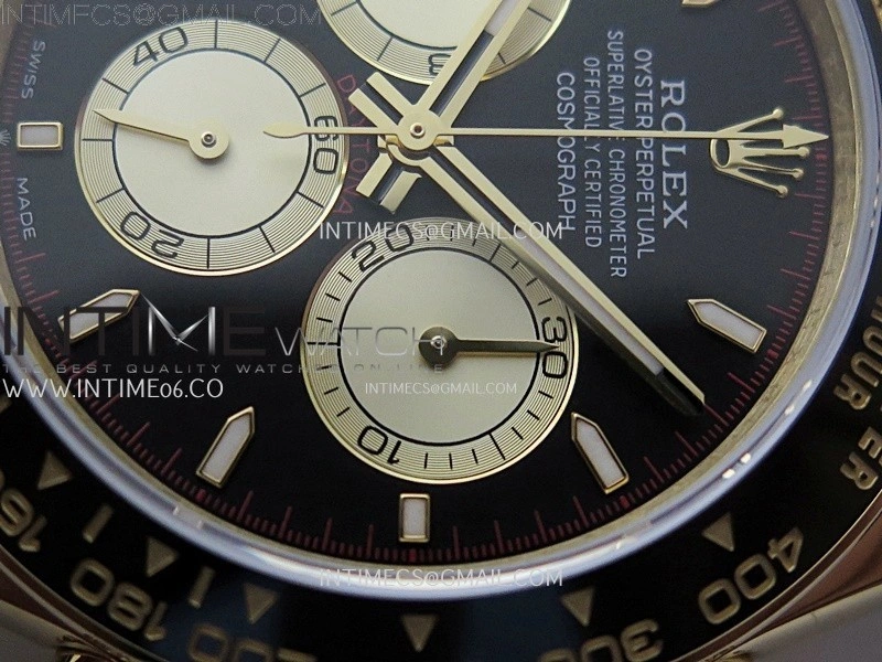 Daytona 126518 QF Gain Weight 1:1 Best Edition Black Dial Gold Subdial Sticks Markers on Oysterflex Strap SH4131 V11