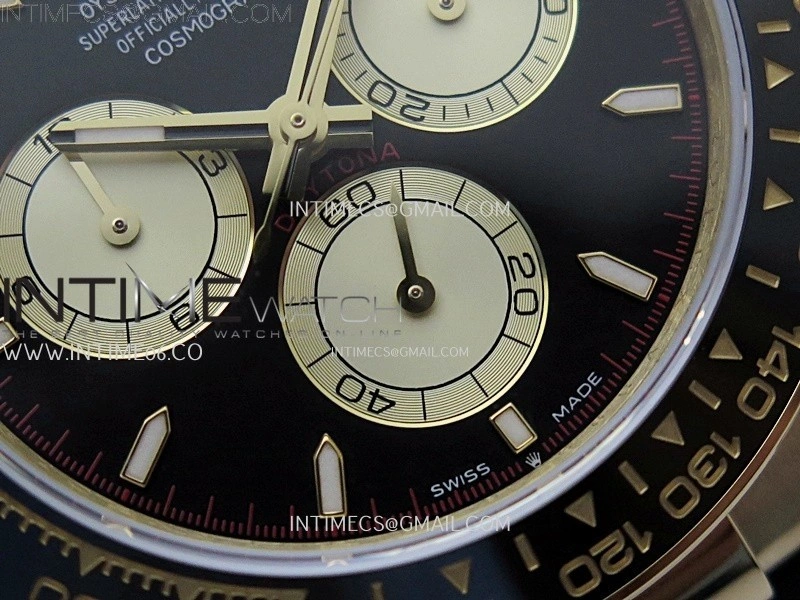 Daytona 126518 QF Gain Weight 1:1 Best Edition Black Dial Gold Subdial Sticks Markers on Oysterflex Strap SH4131 V11