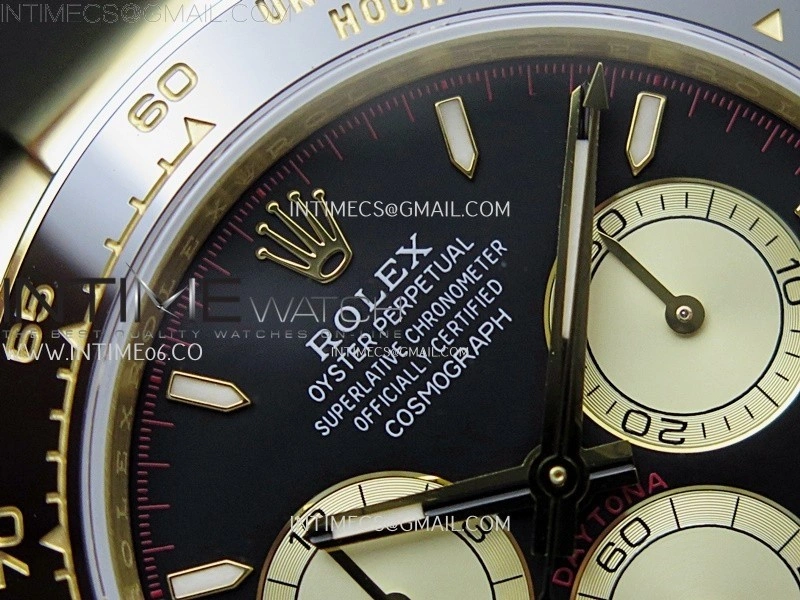 Daytona 126518 QF Gain Weight 1:1 Best Edition Black Dial Gold Subdial Sticks Markers on Oysterflex Strap SH4131 V11