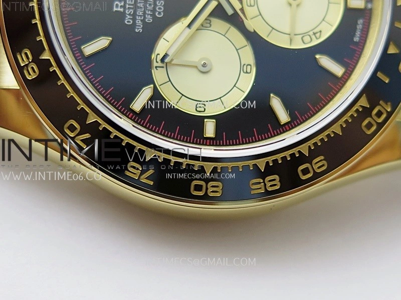 Daytona 126518 QF Gain Weight 1:1 Best Edition Black Dial Gold Subdial Sticks Markers on Oysterflex Strap SH4131 V11