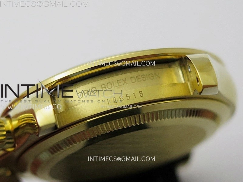 Daytona 126518 QF Gain Weight 1:1 Best Edition Black Dial Gold Subdial Sticks Markers on Oysterflex Strap SH4131 V11