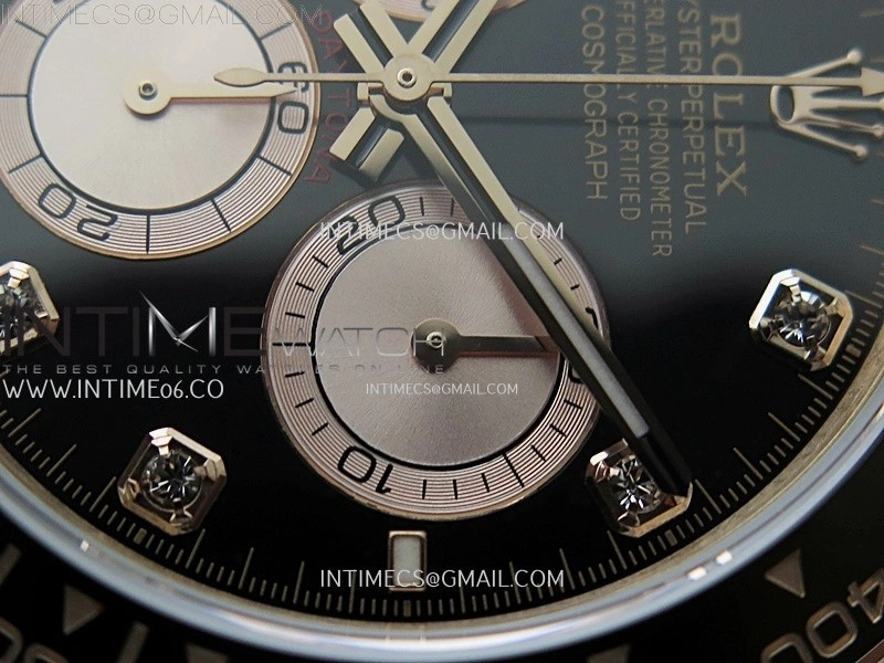 Daytona 126515 QF Gain Weight 1:1 Best Edition Black Dial RG Subdial Diamonds Markers on Oysterflex Strap SH4131 V11