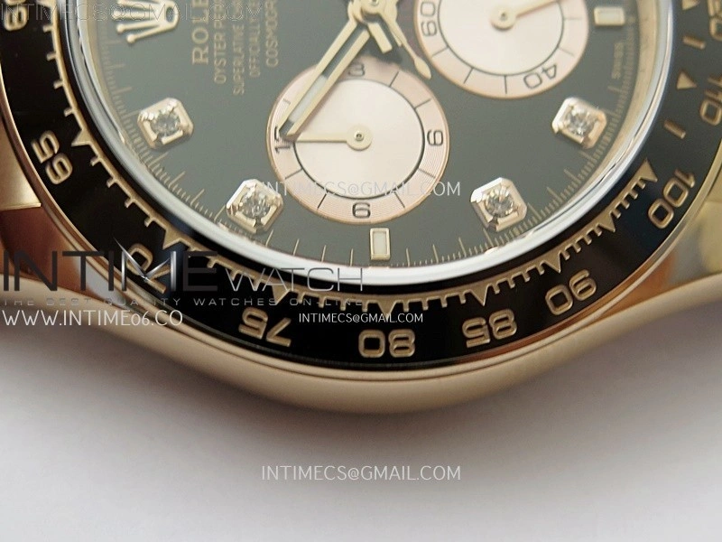 Daytona 126515 QF Gain Weight 1:1 Best Edition Black Dial RG Subdial Diamonds Markers on Oysterflex Strap SH4131 V11