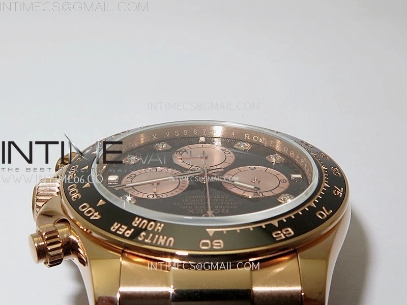 Daytona 126515 QF Gain Weight 1:1 Best Edition Black Dial RG Subdial Diamonds Markers on Oysterflex Strap SH4131 V11