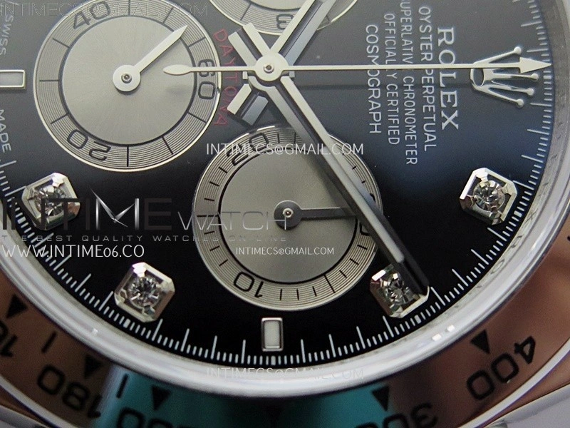 Daytona 126509 904L SS QF Best Edition Black Dial Silver Subdial Diamonds Markers On 904L SS Bracelet SA4131