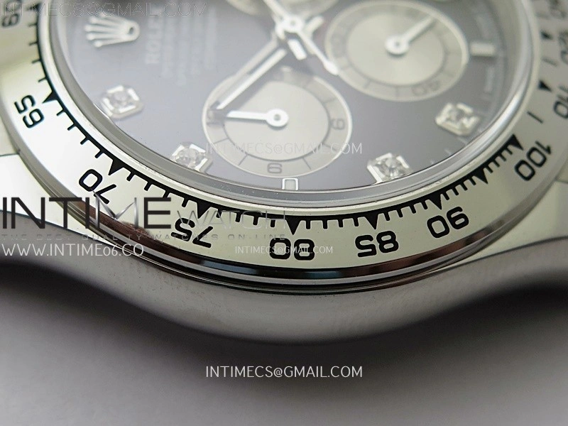 Daytona 126509 904L SS QF Best Edition Black Dial Silver Subdial Diamonds Markers On 904L SS Bracelet SA4131
