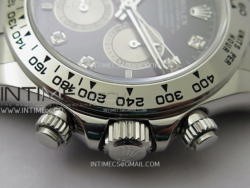 Daytona 126509 904L SS QF Best Edition Black Dial Silver Subdial Diamonds Markers On 904L SS Bracelet SA4131