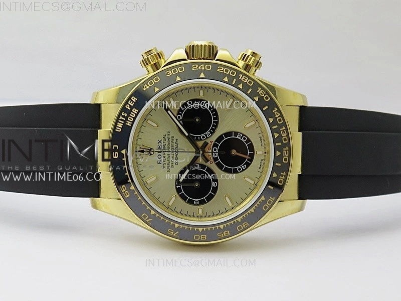 Daytona 126518 QF Gain Weight 1:1 Best Edition Gold Dial Black Subdial Sticks Markers on Oysterflex Strap SH4131 V11