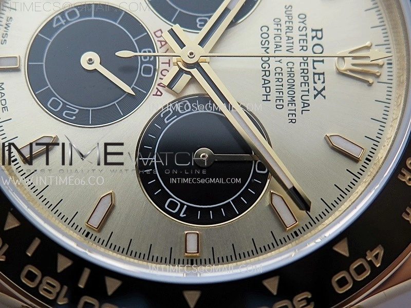 Daytona 126518 QF Gain Weight 1:1 Best Edition Gold Dial Black Subdial Sticks Markers on Oysterflex Strap SH4131 V11