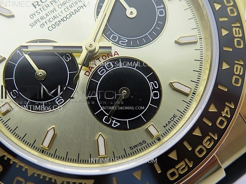 Daytona 126518 QF Gain Weight 1:1 Best Edition Gold Dial Black Subdial Sticks Markers on Oysterflex Strap SH4131 V11