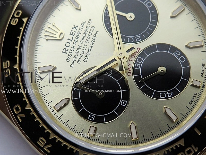 Daytona 126518 QF Gain Weight 1:1 Best Edition Gold Dial Black Subdial Sticks Markers on Oysterflex Strap SH4131 V11