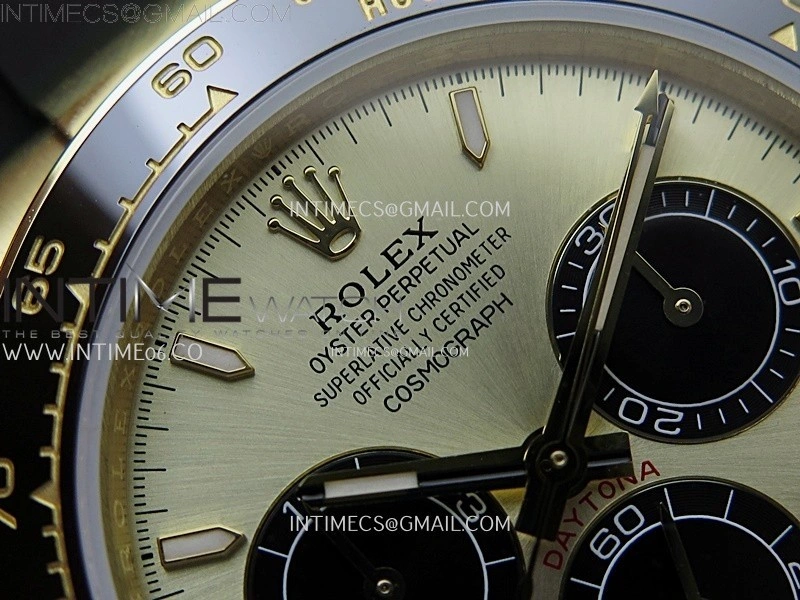 Daytona 126518 QF Gain Weight 1:1 Best Edition Gold Dial Black Subdial Sticks Markers on Oysterflex Strap SH4131 V11