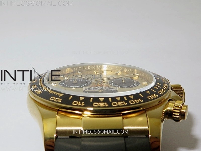 Daytona 126518 QF Gain Weight 1:1 Best Edition Gold Dial Black Subdial Sticks Markers on Oysterflex Strap SH4131 V11