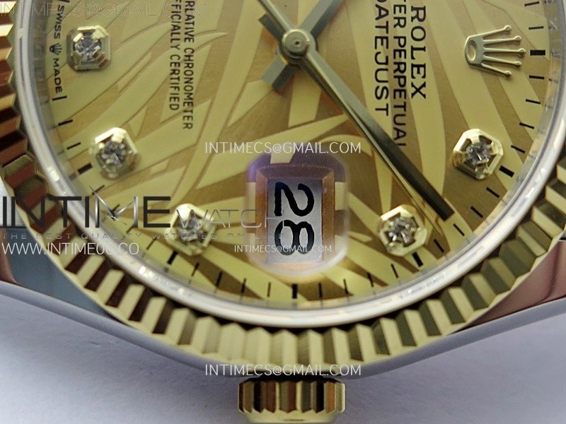 DateJust 36MM 126233 SS YG APSF 1:1 Best Edition Gold Palm Leaves Dial Diamond Markers on SS YG Jubilee Bracelet SA3235