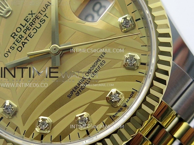 DateJust 36MM 126233 SS YG APSF 1:1 Best Edition Gold Palm Leaves Dial Diamond Markers on SS YG Jubilee Bracelet SA3235