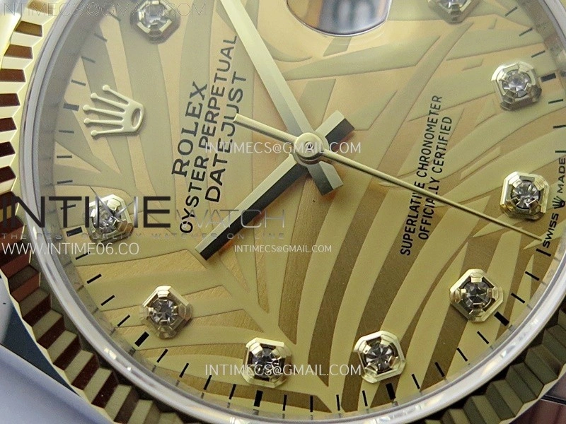 DateJust 36MM 126233 SS YG APSF 1:1 Best Edition Gold Palm Leaves Dial Diamond Markers on SS YG Jubilee Bracelet SA3235