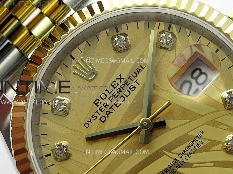DateJust 36MM 126233 SS YG APSF 1:1 Best Edition Gold Palm Leaves Dial Diamond Markers on SS YG Jubilee Bracelet SA3235