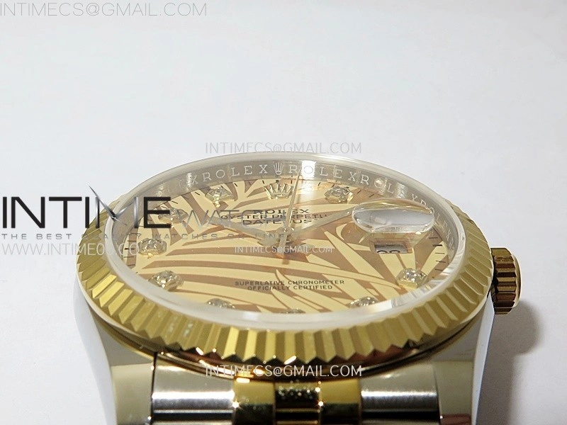 DateJust 36MM 126233 SS YG APSF 1:1 Best Edition Gold Palm Leaves Dial Diamond Markers on SS YG Jubilee Bracelet SA3235