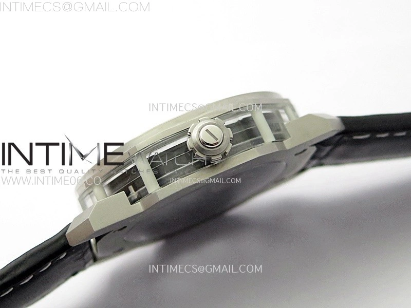 Octo 102910 SS AXF Best Edition Skeleton Dial on Black Leather Strap Asian BVL206 Tourbillon Movement