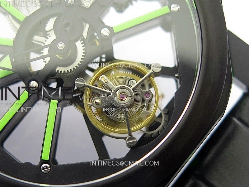 Octo 102910 PVD AXF Best Edition Skeleton Dial on Brown Leather Strap Asian BVL206 Tourbillon Movement