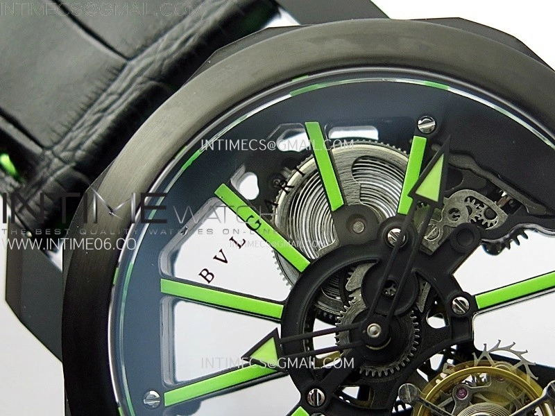 Octo 102910 PVD AXF Best Edition Skeleton Dial on Brown Leather Strap Asian BVL206 Tourbillon Movement