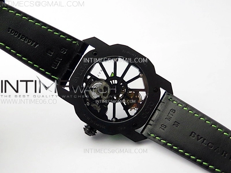 Octo 102910 PVD AXF Best Edition Skeleton Dial on Brown Leather Strap Asian BVL206 Tourbillon Movement