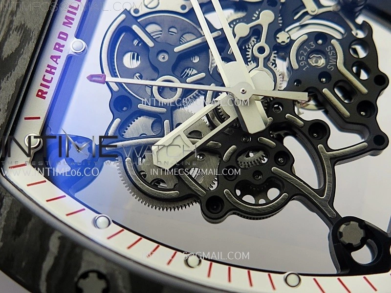RM055 NTPT APSF 1:1 Best Edition White Inner Bezel Black Crown On White Rubber Strap RMUL2 Super Clone