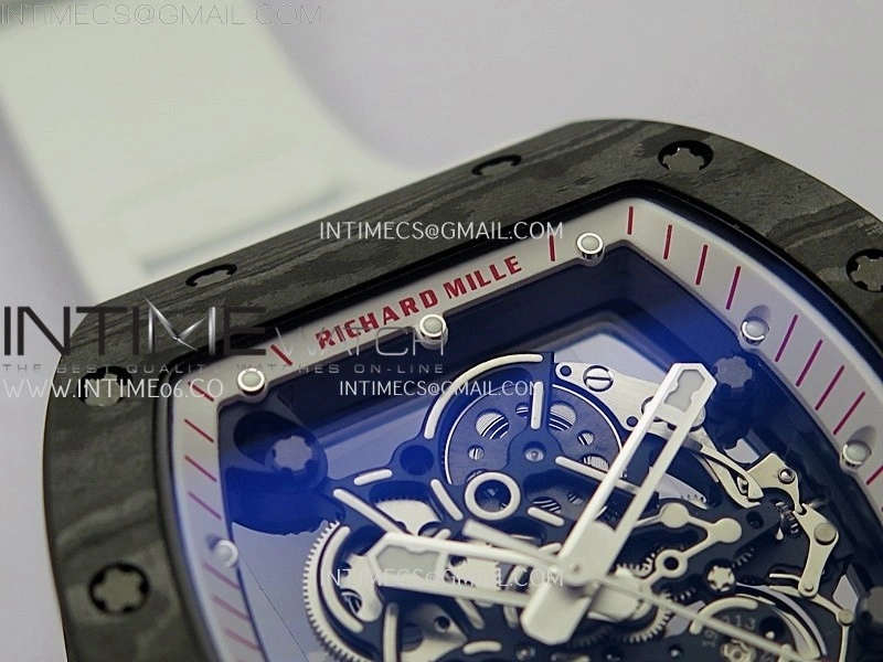RM055 NTPT APSF 1:1 Best Edition White Inner Bezel Black Crown On White Rubber Strap RMUL2 Super Clone