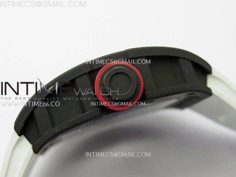 RM055 NTPT APSF 1:1 Best Edition White Inner Bezel Black Crown On White Rubber Strap RMUL2 Super Clone