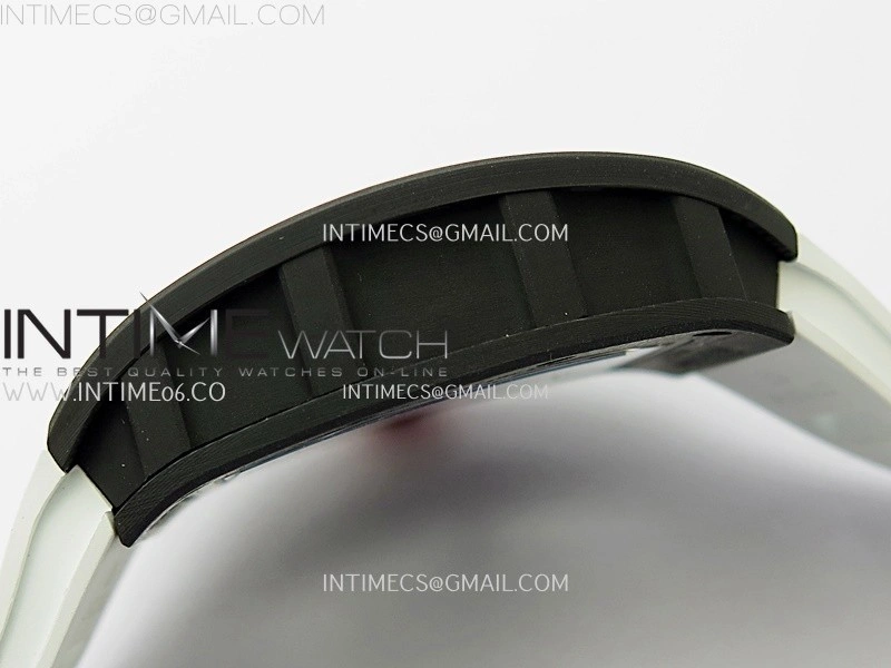 RM055 NTPT APSF 1:1 Best Edition White Inner Bezel Black Crown On White Rubber Strap RMUL2 Super Clone