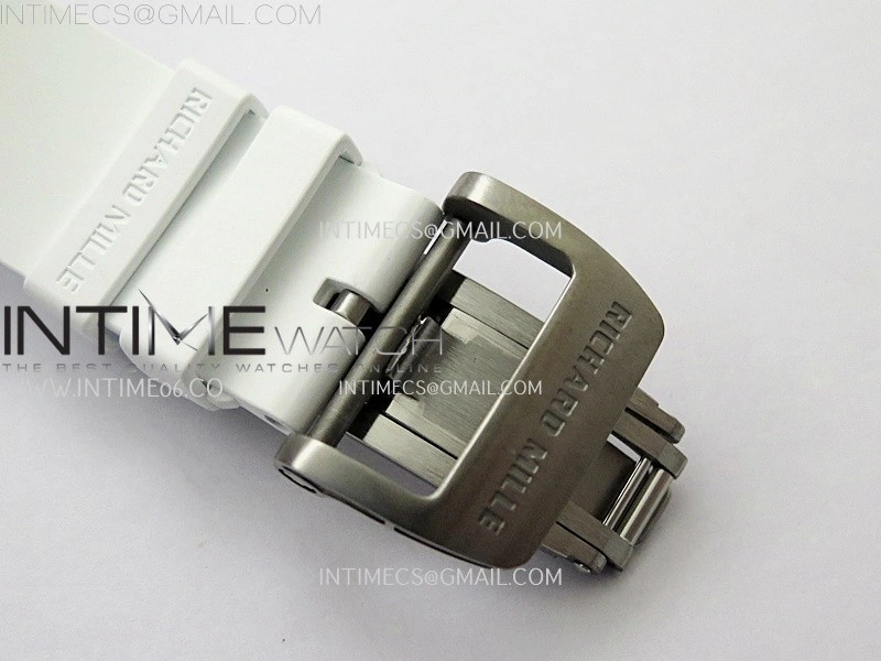 RM055 NTPT APSF 1:1 Best Edition White Inner Bezel Black Crown On White Rubber Strap RMUL2 Super Clone