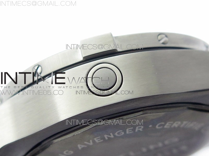 Seawolf 45mm DLC B50 1:1 BestEdition SuperLumed Black Dial Black Numeral Markers on Black Nylon Strap A2824