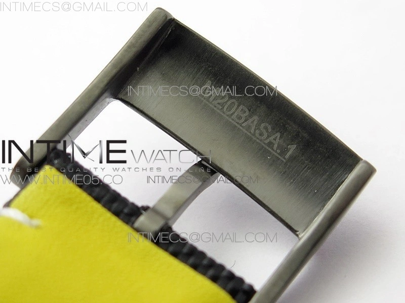 Seawolf 45mm DLC B50 1:1 BestEdition SuperLumed Black Dial Black Numeral Markers on Black Nylon Strap A2824