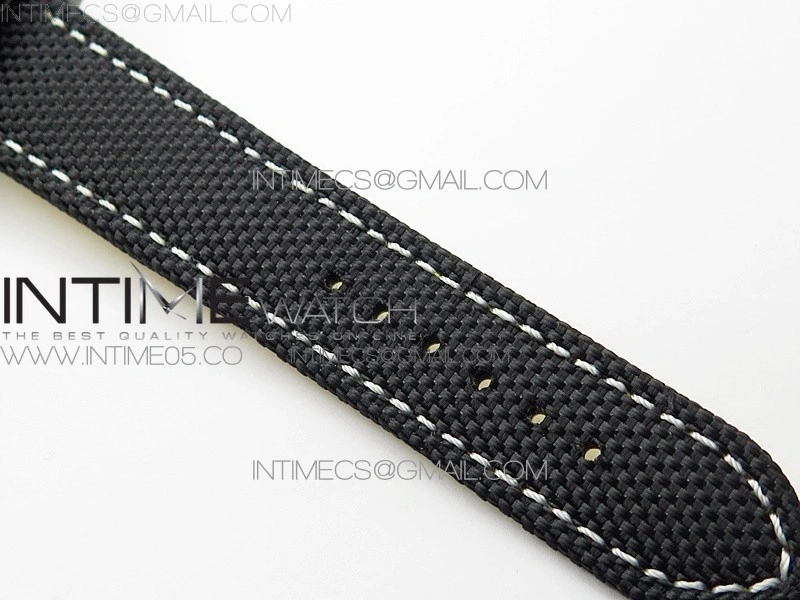 Seawolf 45mm DLC B50 1:1 BestEdition SuperLumed Black Dial Black Numeral Markers on Black Nylon Strap A2824