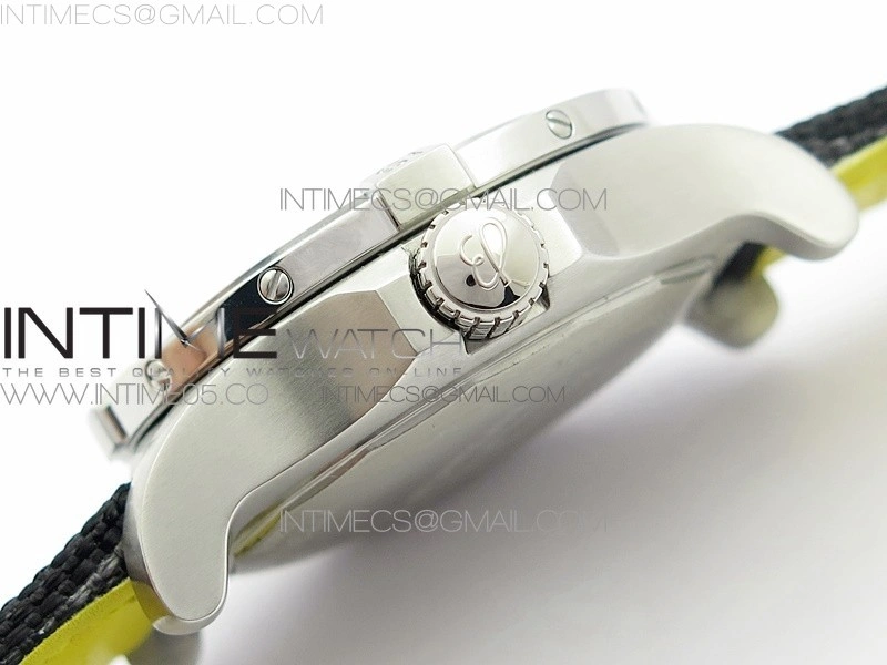 Seawolf 45mm SS B50 1:1 BestEdition SuperLumed Yellow Dial Black Sticks Markers on Black Nylon Strap A2824