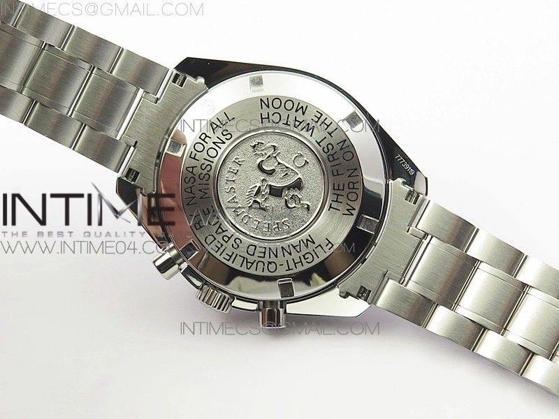 Speedmaster SS Sapphire Crystal Panda Blue dial White subdial on SS Bracelet Manual Winding Chrono Movement