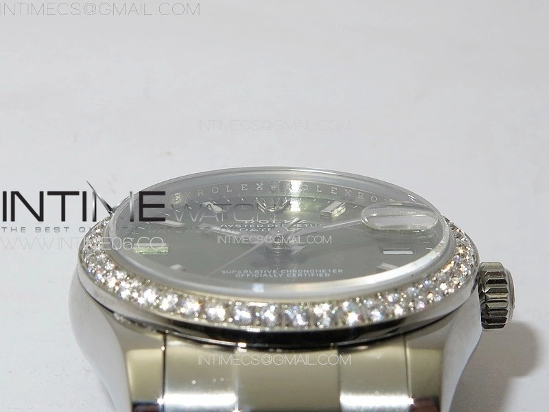 DateJust 31mm 72610 SS Crystals Bezel APSF Best Edition Green Dial Sticks Markers on Oyster Bracelet A2824