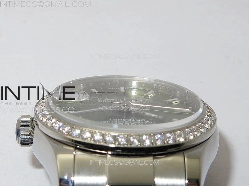 DateJust 31mm 72610 SS Crystals Bezel APSF Best Edition Green Dial Sticks Markers on Oyster Bracelet A2824