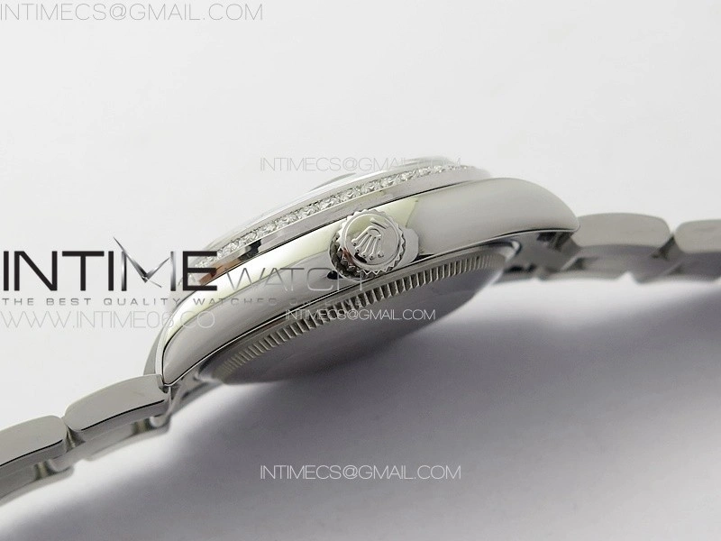 DateJust 31mm 72610 SS Crystals Bezel APSF Best Edition Green Dial Sticks Markers on Oyster Bracelet A2824